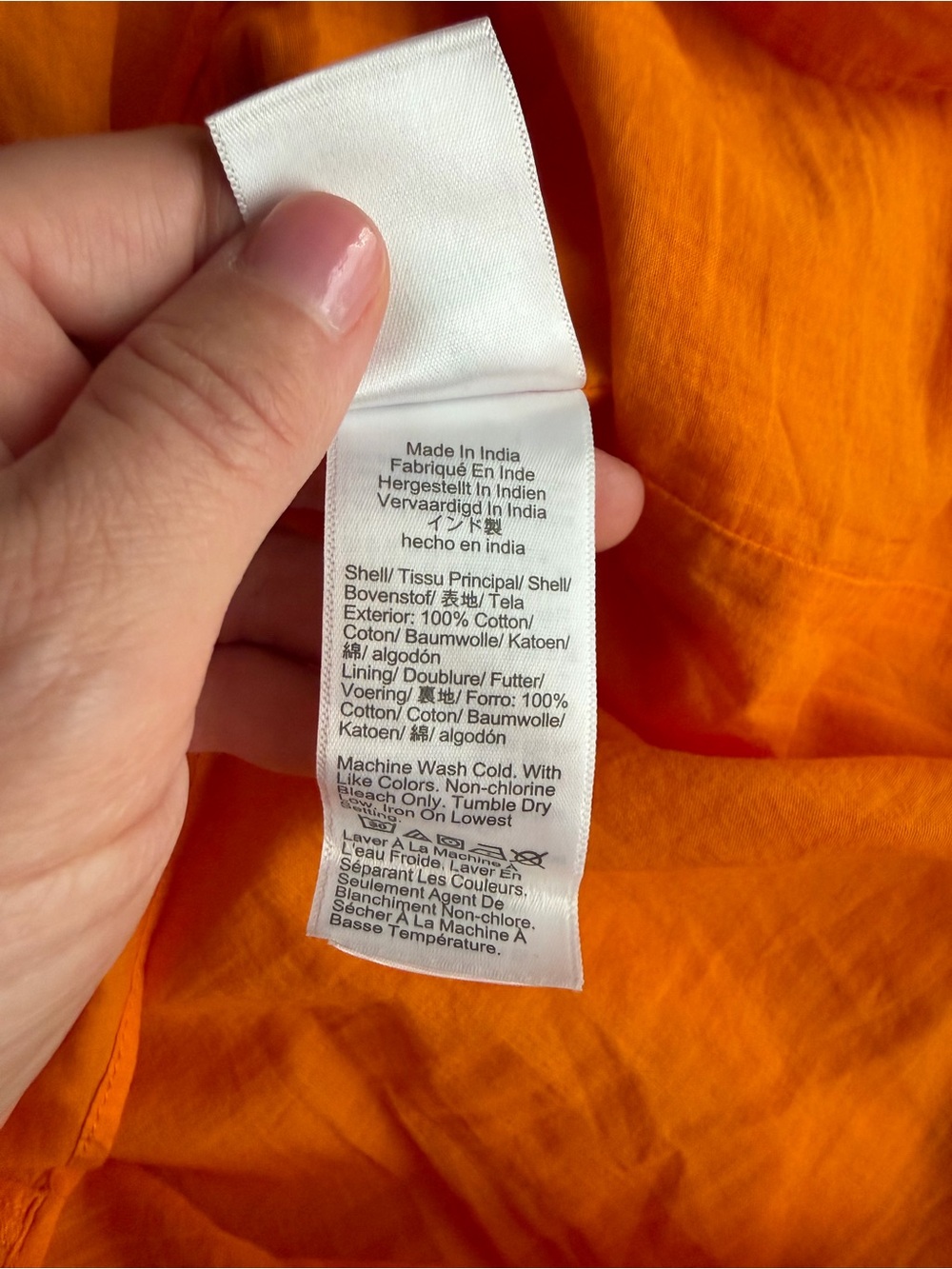 J. Crew Orange Mini Skirt 100% cotton with 100% cotton lining - Picture 4 of 5